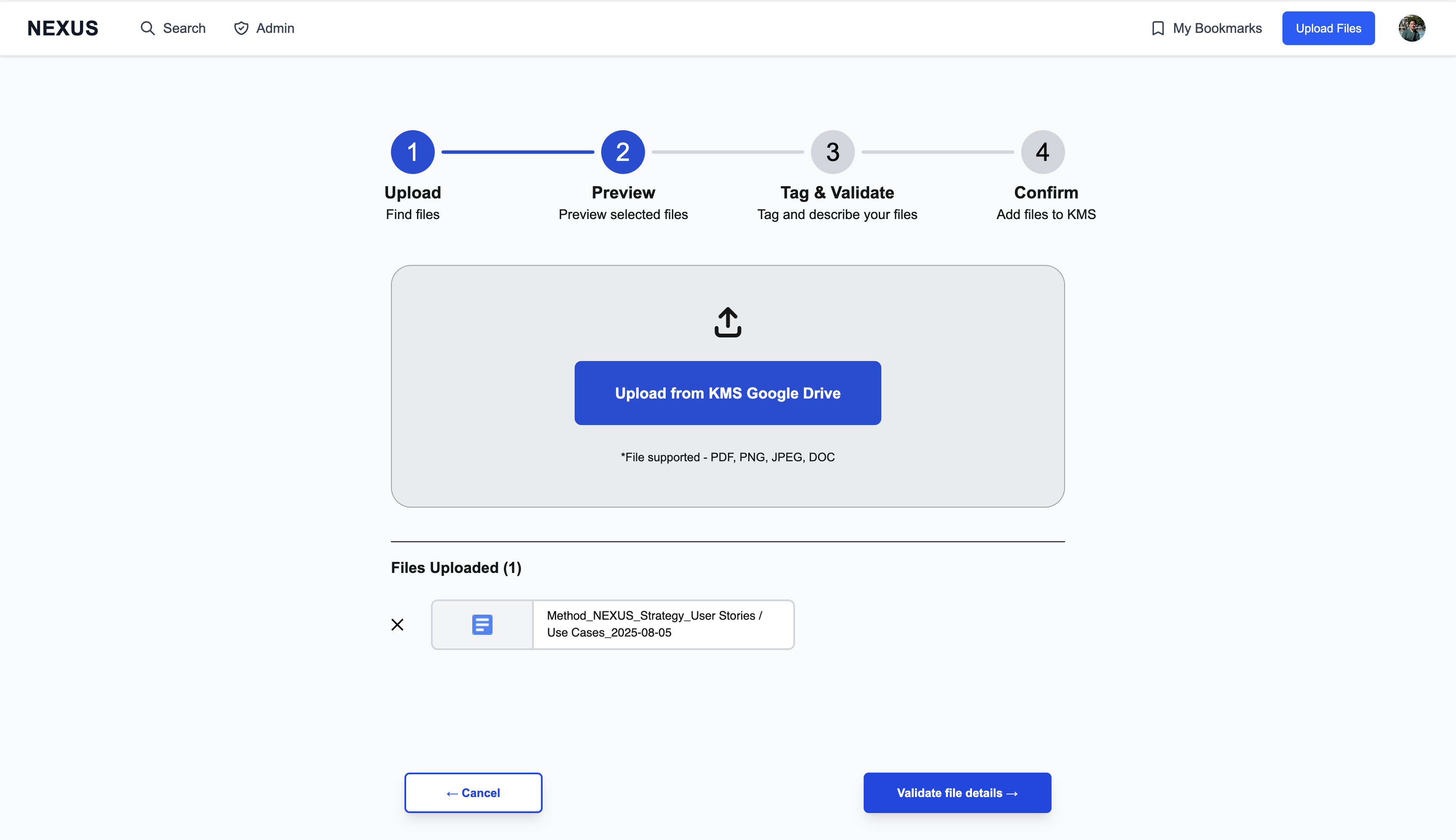 File preview and selection